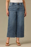 Mid Blue Artisanal Denim Contour Shape Technology Skyrise Double Side Seam Stitch Detail Plus Size Gracie Wide Leg Jean