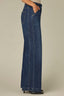 Indigo Denim Contour Shape Technology Skyrise V-Yoke Double Front Slash Pockets Side Panel Dart Seams Plus Size Wide Leg Jean