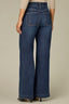 Indigo Denim Contour Shape Technology Skyrise V-Yoke Double Front Slash Pockets Side Panel Dart Seams Plus Size Wide Leg Jean