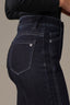Indigo Denim Contour Shape Technology Skyrise Sweetheart Shaped Back Yoke Double Side Seam Gracie Wide Leg Plus Size Jean