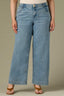 Mid Blue Denim Contour Shape Technology High Rise REPREVE Sam Plus Size Wide Leg Jean