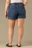 Mid Blue Denim Contour Shape Technology High Rise Double Side Seam Stitch Detail Plus Size Gracie Short