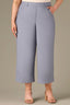 Infinity Blue Skyrise Elastic Pull-On Waist Faux Back Pocket Side Panel Contour Shape Technology Wide Leg Glider Plus Size Pants