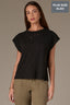Cap Sleeve Scoop Neck Plus Size Knit Top with Die Cut Embroidery