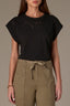 Cap Sleeve Scoop Neck Plus Size Knit Top with Die Cut Embroidery