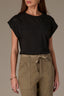 Cap Sleeve Scoop Neck Plus Size Knit Top with Die Cut Embroidery