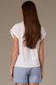Cap Sleeve Scoop Neck Plus Size Knit Top with Die Cut Embroidery