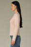 Rose Smoke Long Sleeve Round Neck Straight Hem Cashmere Plus Size Sweater Top