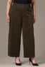 Duffel Green High Rise Contour Shape Technology Patch Pocket Side Panel Slit Hem Wide Leg Plus Size Pant

