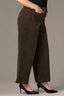 Duffel Green High Rise Contour Shape Technology Patch Pocket Side Panel Slit Hem Wide Leg Plus Size Pant
