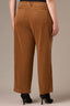 Roasted Pecan High Rise Contour Shape Technology Patch Pocket Side Panel Slit Hem Wide Leg Plus Size Pant