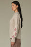 Long Sleeve High Mock Neck Mixed Cable Embroidered Plus Size Sweater