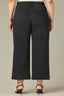 Washed Black Denim Contour Shape Technology Skyrise V-Shaped Front Pockets Whiskering Fading Wide Leg Plus Size Jean