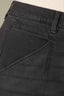 Washed Black Denim Contour Shape Technology Skyrise V-Shaped Front Pockets Whiskering Fading Wide Leg Plus Size Jean