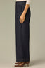 Indigo Contour Shape Technology Skyrise Hook Zip Fly Overlap Pleats Back Slit Hem Tapered Wide Leg Plus Size Trouser
