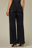 Black Velvet Denim Contour Shape Technology Skyrise V-Yoke Double Front Slash Pockets Side Panel Dart Seams Plus Size Wide Leg Jean
