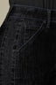 Black Velvet Denim Contour Shape Technology Skyrise V-Yoke Double Front Slash Pockets Side Panel Dart Seams Plus Size Wide Leg Jean