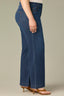 Indigo Denim Contour Shape Technology High Rise Slightly Arched Yoke Sam Plus Size Wide Leg Jean