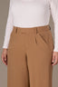 Butter Toffee Contour Shape Technology Skyrise Extended Tab Side Panel Pleated Plus Size Trouser