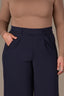 Ultra Navy Contour Shape Technology Skyrise Extended Tab Side Panel Pleated Plus Size Trouser
