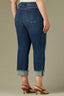 Blue Denim Contour Shape Technology High Rise Fray Hem Plus Size Boyfriend Jean