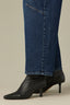 Indigo Denim Contour Shape Technology High Rise Sweetheart Shaped Back Yoke Knee Darts Plus Size Barrel Leg Jean