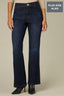Dark Indigo Artisanal Denim Contour Shape Technology Skyrise Trouser Front Faux Back Welt Pockets Double Side Contrast Seam Plus Size Bootcut Jean