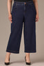 Dark Indigo Denim Wyatt Contour Shape Technology Skyrise Wide Leg V-Pocket Plus Size Jean