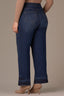 Indigo Artisanal Denim Contour Shape Technology High Rise Released Hem Pulled Strings Plus Size Sam Wide Leg Jean