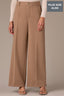 Peanut Butter Multi Contour Shape Technology Angled Dart Seams Slit Hem Whitney Wide Leg Plus Size Knit Pant
