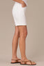 Optic White Denim Contour Shape Technology Mid-Rise Cuffed Hem Sweetheart Yoke Plus Size Short
