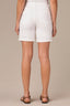 Optic White Denim Contour Shape Technology Mid-Rise Cuffed Hem Sweetheart Yoke Plus Size Short