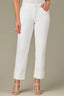 Optic White Denim Contour Shape Technology High Rise Fray Hem Petite Boyfriend Pant