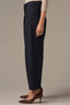 Dark Indigo Contour Shape Technology Skyrise Relaxed Barrel Leg Pleated Button Hem Petite Trouser