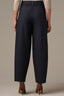 Dark Indigo Contour Shape Technology Skyrise Relaxed Barrel Leg Pleated Button Hem Petite Trouser